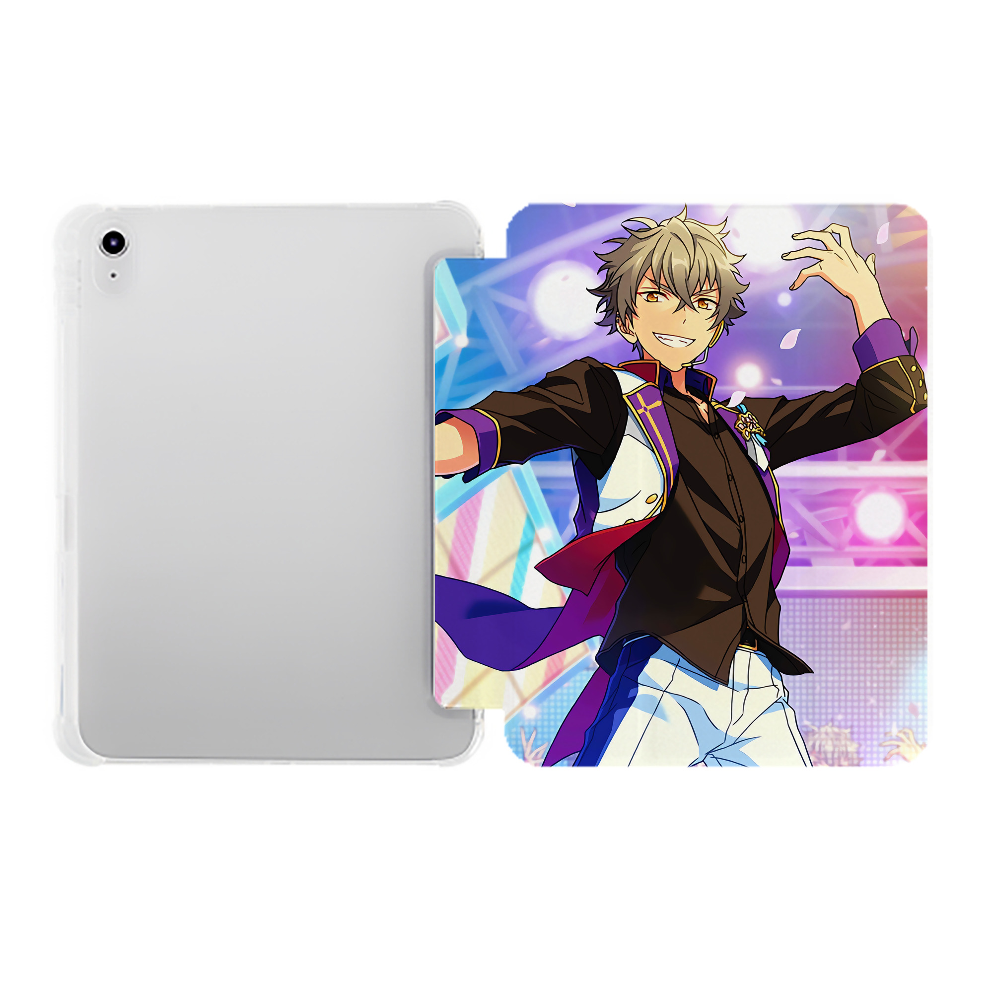 （画像用） あんさんぶるスターズ! Ensemble Stars IPad ケース ペン収納付き 三つ折りスタンド PUレザー×シリコン 対応機種9.5/10.5/10.9インチ
